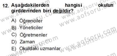 Eğitim Sosyolojisi Dersi 2013 - 2014 Yılı (Final) Dönem Sonu Sınav Soruları 12. Soru