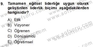 Eğitim Sosyolojisi Dersi 2013 - 2014 Yılı (Final) Dönem Sonu Sınav Soruları 9. Soru