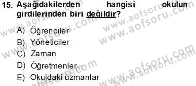 Eğitim Sosyolojisi Dersi 2013 - 2014 Yılı Tek Ders Sınav Soruları 15. Soru