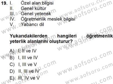 Eğitim Sosyolojisi Dersi 2013 - 2014 Yılı Tek Ders Sınav Soruları 19. Soru