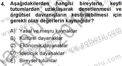 Eğitim Sosyolojisi Dersi 2013 - 2014 Yılı Tek Ders Sınav Soruları 4. Soru