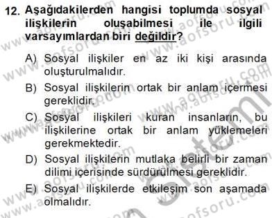 Eğitim Sosyolojisi Dersi Ara Sınavı Deneme Sınav Soruları 12. Soru