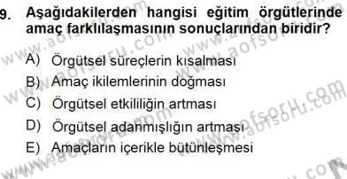 Eğitim Sosyolojisi Dersi Ara Sınavı Deneme Sınav Soruları 9. Soru