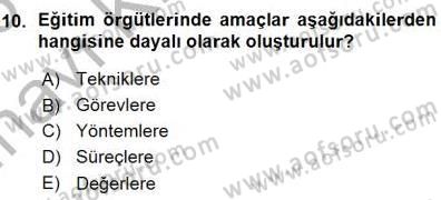 Eğitim Sosyolojisi Dersi Ara Sınavı Deneme Sınav Soruları 10. Soru