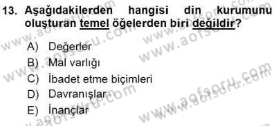 Eğitim Sosyolojisi Dersi Ara Sınavı Deneme Sınav Soruları 13. Soru