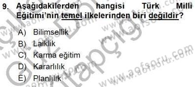 Eğitim Sosyolojisi Dersi Ara Sınavı Deneme Sınav Soruları 9. Soru