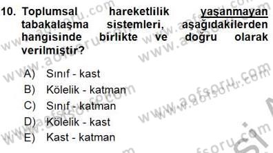 Eğitim Sosyolojisi Dersi 2015 - 2016 Yılı (Final) Dönem Sonu Sınav Soruları 10. Soru