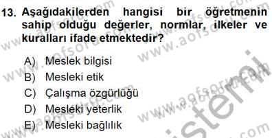 Eğitim Sosyolojisi Dersi 2015 - 2016 Yılı (Final) Dönem Sonu Sınav Soruları 13. Soru