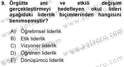 Eğitim Sosyolojisi Dersi 2015 - 2016 Yılı (Final) Dönem Sonu Sınav Soruları 9. Soru