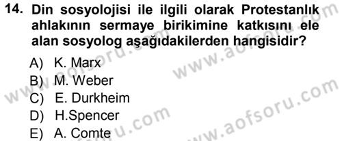 Sosyal Bilimlerde Temel Kavramlar Dersi 2012 - 2013 Yılı (Vize) Ara Sınav Soruları 14. Soru