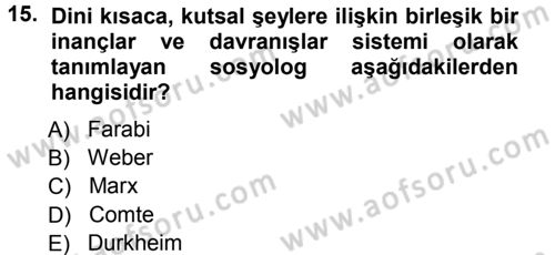 Sosyal Bilimlerde Temel Kavramlar Dersi Ara Sınavı Deneme Sınav Soruları 15. Soru