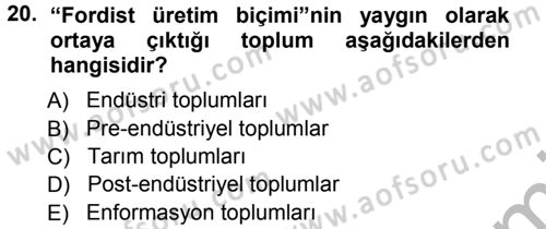 Sosyal Bilimlerde Temel Kavramlar Dersi Ara Sınavı Deneme Sınav Soruları 20. Soru