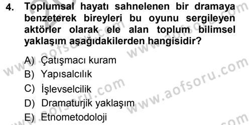Sosyal Bilimlerde Temel Kavramlar Dersi Ara Sınavı Deneme Sınav Soruları 4. Soru