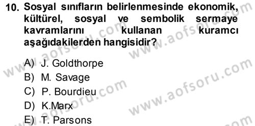 Sosyal Bilimlerde Temel Kavramlar Dersi 2012 - 2013 Yılı (Final) Dönem Sonu Sınav Soruları 10. Soru