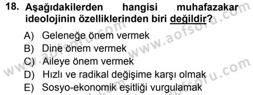 Sosyal Bilimlerde Temel Kavramlar Dersi 2012 - 2013 Yılı (Final) Dönem Sonu Sınav Soruları 18. Soru