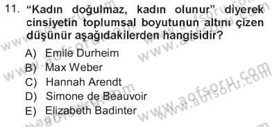 Sosyal Bilimlerde Temel Kavramlar Dersi 2012 - 2013 Yılı Tek Ders Sınav Soruları 11. Soru