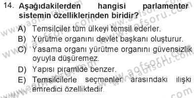 Sosyal Bilimlerde Temel Kavramlar Dersi 2012 - 2013 Yılı Tek Ders Sınav Soruları 14. Soru