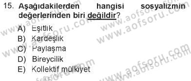 Sosyal Bilimlerde Temel Kavramlar Dersi 2012 - 2013 Yılı Tek Ders Sınav Soruları 15. Soru