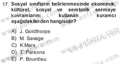 Sosyal Bilimlerde Temel Kavramlar Dersi 2012 - 2013 Yılı Tek Ders Sınav Soruları 17. Soru