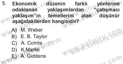 Sosyal Bilimlerde Temel Kavramlar Dersi 2012 - 2013 Yılı Tek Ders Sınav Soruları 5. Soru
