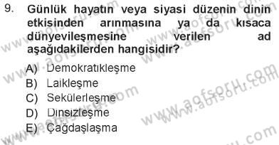 Sosyal Bilimlerde Temel Kavramlar Dersi 2012 - 2013 Yılı Tek Ders Sınav Soruları 9. Soru