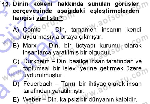 Sosyal Bilimlerde Temel Kavramlar Dersi 2013 - 2014 Yılı (Vize) Ara Sınav Soruları 12. Soru