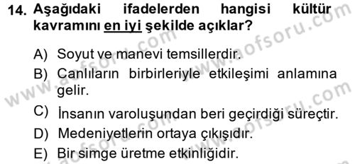 Sosyal Bilimlerde Temel Kavramlar Dersi 2013 - 2014 Yılı (Vize) Ara Sınav Soruları 14. Soru