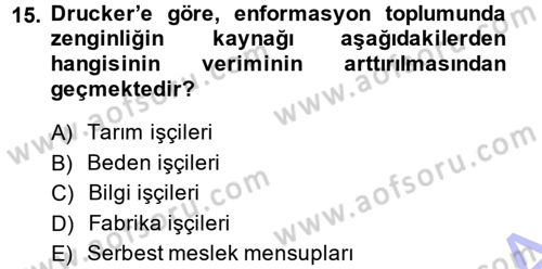Sosyal Bilimlerde Temel Kavramlar Dersi 2013 - 2014 Yılı (Vize) Ara Sınav Soruları 15. Soru