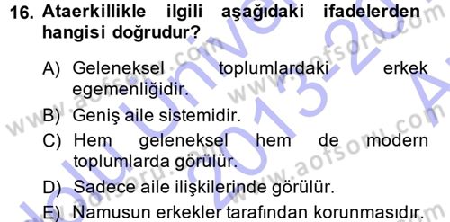 Sosyal Bilimlerde Temel Kavramlar Dersi 2013 - 2014 Yılı (Vize) Ara Sınav Soruları 16. Soru