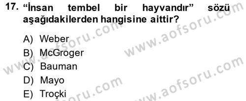 Sosyal Bilimlerde Temel Kavramlar Dersi 2013 - 2014 Yılı (Vize) Ara Sınav Soruları 17. Soru