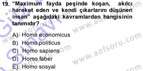 Sosyal Bilimlerde Temel Kavramlar Dersi Ara Sınavı Deneme Sınav Soruları 19. Soru