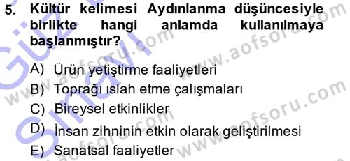 Sosyal Bilimlerde Temel Kavramlar Dersi 2013 - 2014 Yılı (Vize) Ara Sınav Soruları 5. Soru