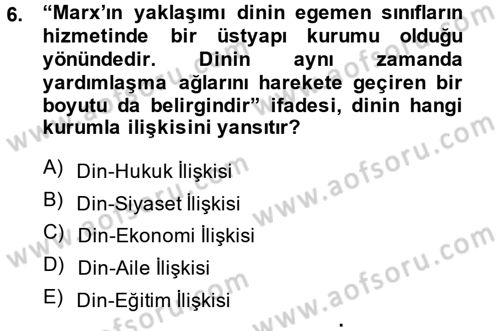 Sosyal Bilimlerde Temel Kavramlar Dersi 2013 - 2014 Yılı (Vize) Ara Sınav Soruları 6. Soru
