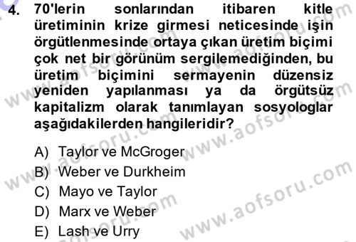 Sosyal Bilimlerde Temel Kavramlar Dersi 2013 - 2014 Yılı (Final) Dönem Sonu Sınav Soruları 4. Soru