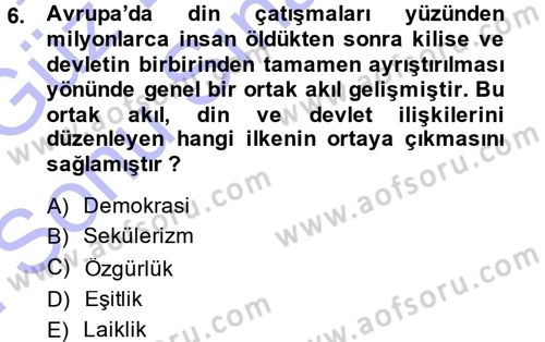 Sosyal Bilimlerde Temel Kavramlar Dersi 2013 - 2014 Yılı (Final) Dönem Sonu Sınav Soruları 6. Soru