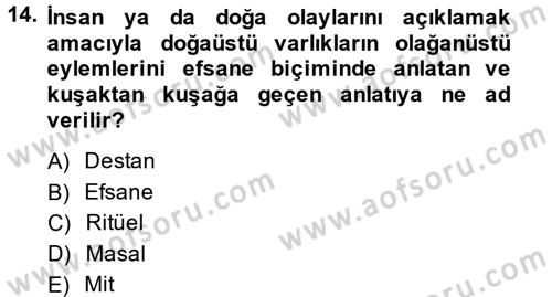 Sosyal Bilimlerde Temel Kavramlar Dersi Ara Sınavı Deneme Sınav Soruları 14. Soru