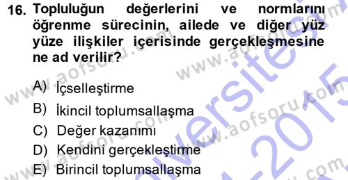 Sosyal Bilimlerde Temel Kavramlar Dersi Ara Sınavı Deneme Sınav Soruları 16. Soru