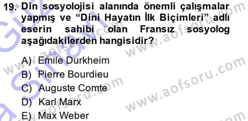 Sosyal Bilimlerde Temel Kavramlar Dersi 2014 - 2015 Yılı (Vize) Ara Sınav Soruları 19. Soru