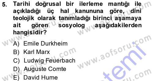 Sosyal Bilimlerde Temel Kavramlar Dersi Ara Sınavı Deneme Sınav Soruları 5. Soru