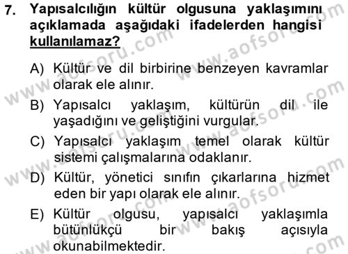 Sosyal Bilimlerde Temel Kavramlar Dersi 2014 - 2015 Yılı (Vize) Ara Sınav Soruları 7. Soru