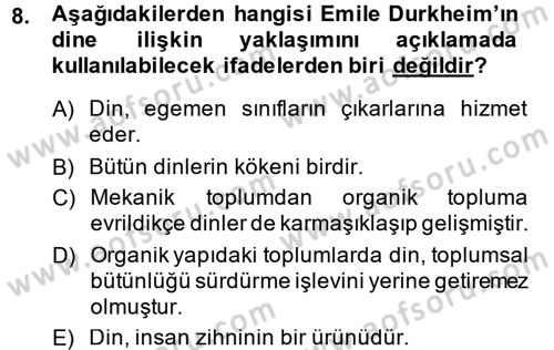 Sosyal Bilimlerde Temel Kavramlar Dersi Ara Sınavı Deneme Sınav Soruları 8. Soru