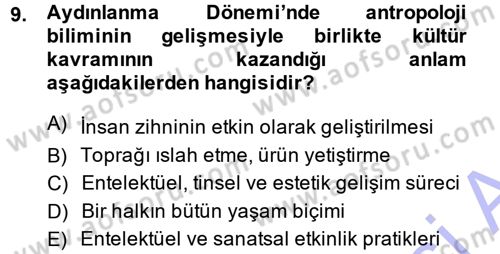 Sosyal Bilimlerde Temel Kavramlar Dersi 2014 - 2015 Yılı (Vize) Ara Sınav Soruları 9. Soru