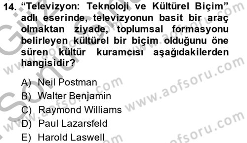 Sosyal Bilimlerde Temel Kavramlar Dersi 2014 - 2015 Yılı (Final) Dönem Sonu Sınav Soruları 14. Soru