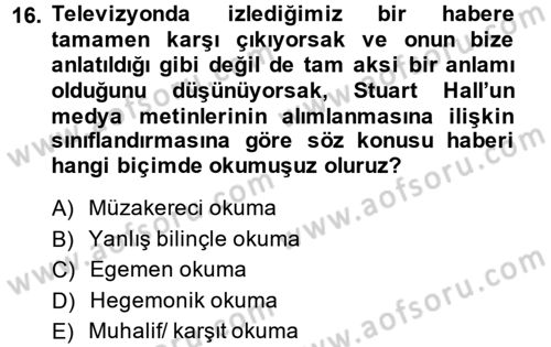 Sosyal Bilimlerde Temel Kavramlar Dersi 2014 - 2015 Yılı (Final) Dönem Sonu Sınav Soruları 16. Soru