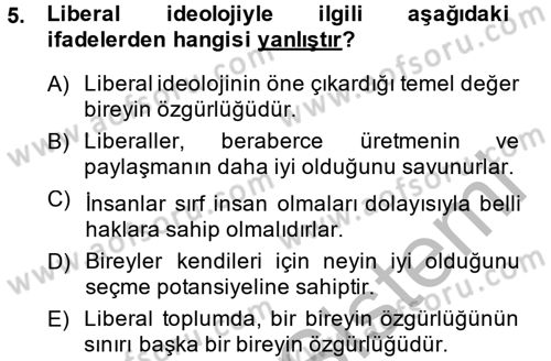 Sosyal Bilimlerde Temel Kavramlar Dersi 2014 - 2015 Yılı (Final) Dönem Sonu Sınav Soruları 5. Soru
