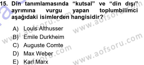 Sosyal Bilimlerde Temel Kavramlar Dersi Ara Sınavı Deneme Sınav Soruları 15. Soru