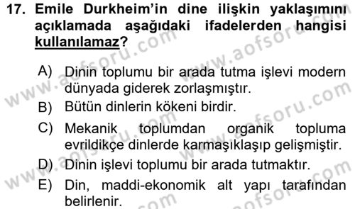 Sosyal Bilimlerde Temel Kavramlar Dersi 2015 - 2016 Yılı (Vize) Ara Sınav Soruları 17. Soru