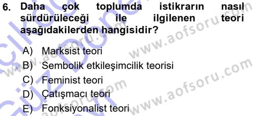 Sosyal Bilimlerde Temel Kavramlar Dersi 2015 - 2016 Yılı (Vize) Ara Sınav Soruları 6. Soru