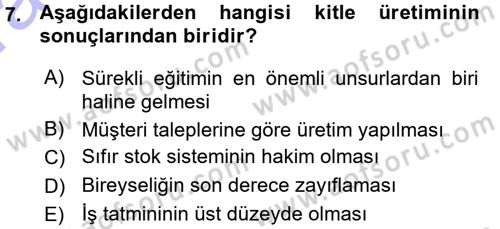 Sosyal Bilimlerde Temel Kavramlar Dersi 2015 - 2016 Yılı (Vize) Ara Sınav Soruları 7. Soru