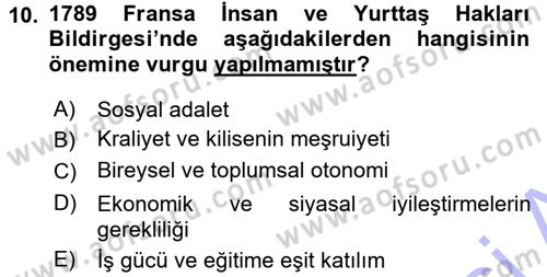 Sosyal Bilimlerde Temel Kavramlar Dersi 2015 - 2016 Yılı (Final) Dönem Sonu Sınav Soruları 10. Soru